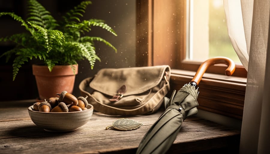 Wooden toy-like pieces on a tatami mat beside a window with warm sunlight